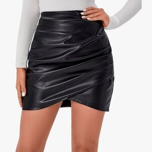 Black Faux Leather Mini Skirt
